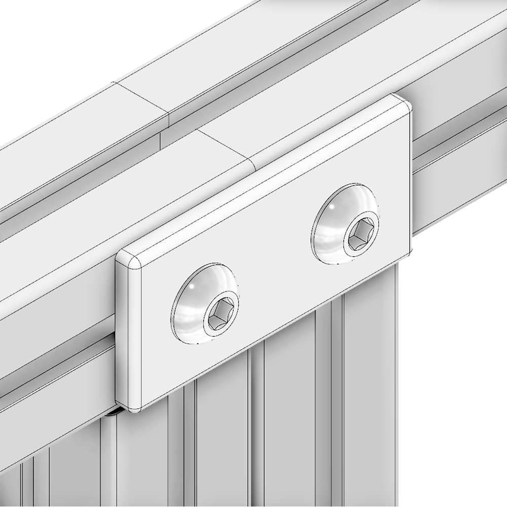 41-110-1SS MODULAR SOLUTIONS TIE PLATE 45MM X 90MM X 6MM<BR>CREATES RIGHT ANGLE, S.S. HARDWARE, 2 THRU HOLES